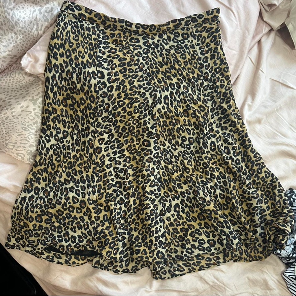 Michael Kors Silk Skirt Leopard Print Run Small Fit 8-10